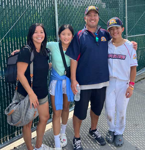 Jeff Ahn with his wife Stephanie, daughter Josie and son Alex, for a trip to Cooperstown in August 2022.