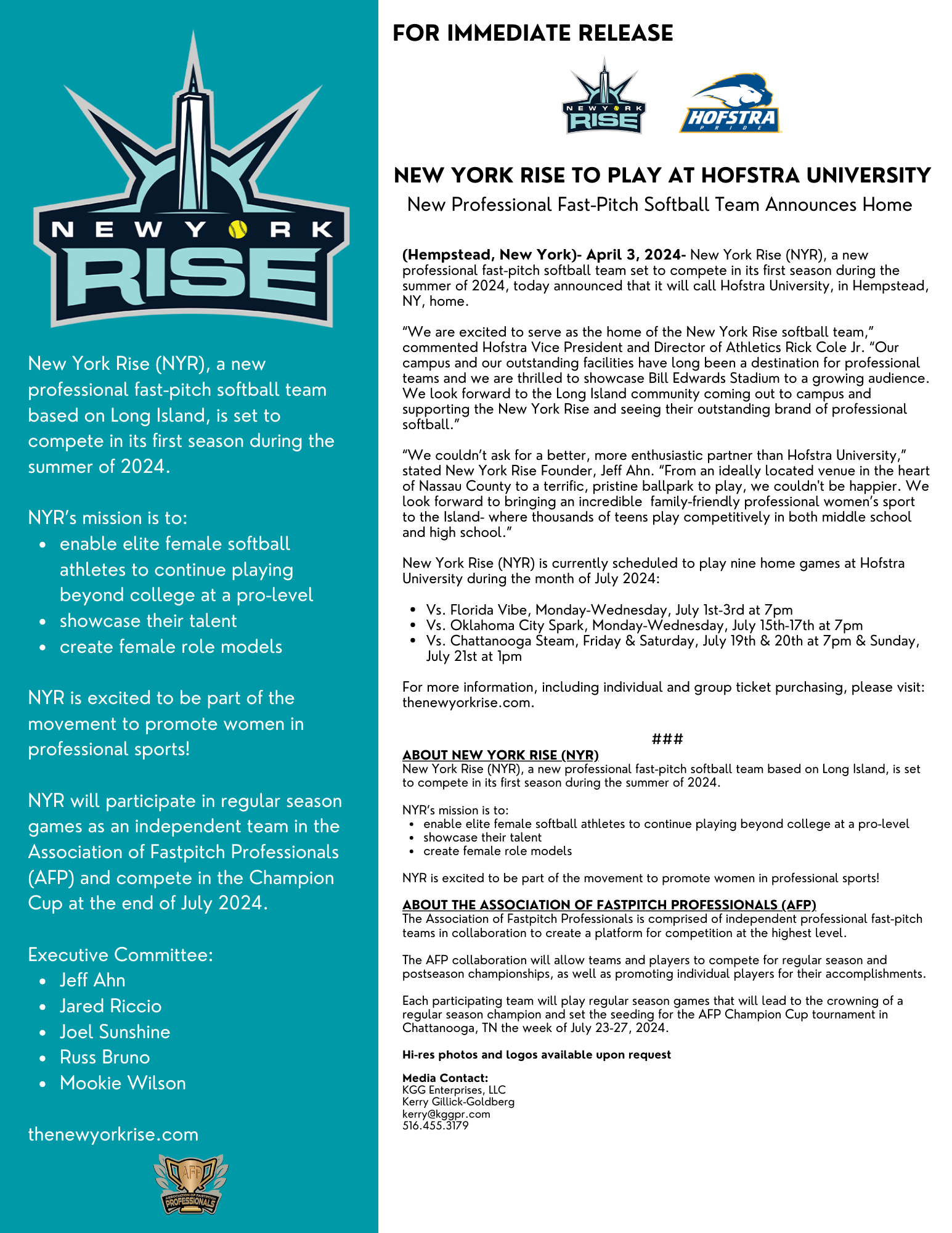 New York Rise to Play at Hofstra University