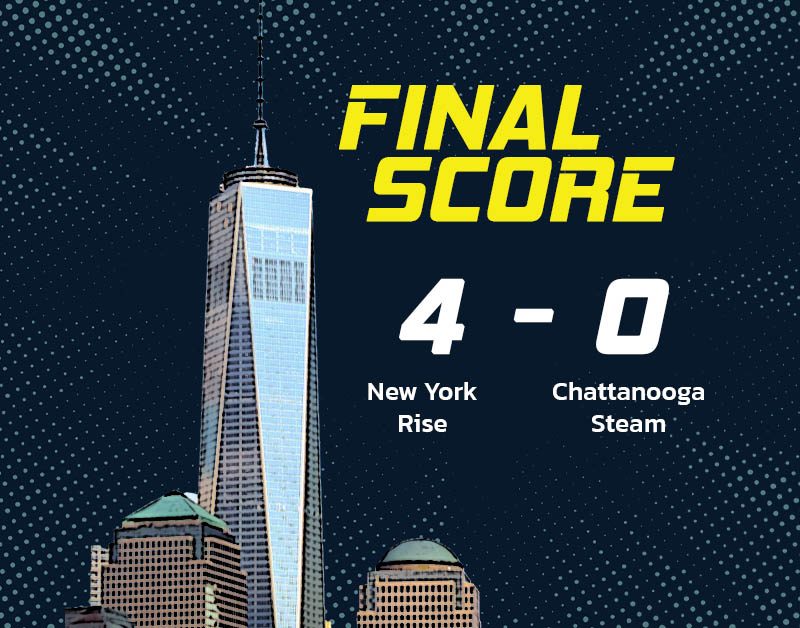 New York Rise cap off their first regular season with a shutout victory over the Chattanooga Steam