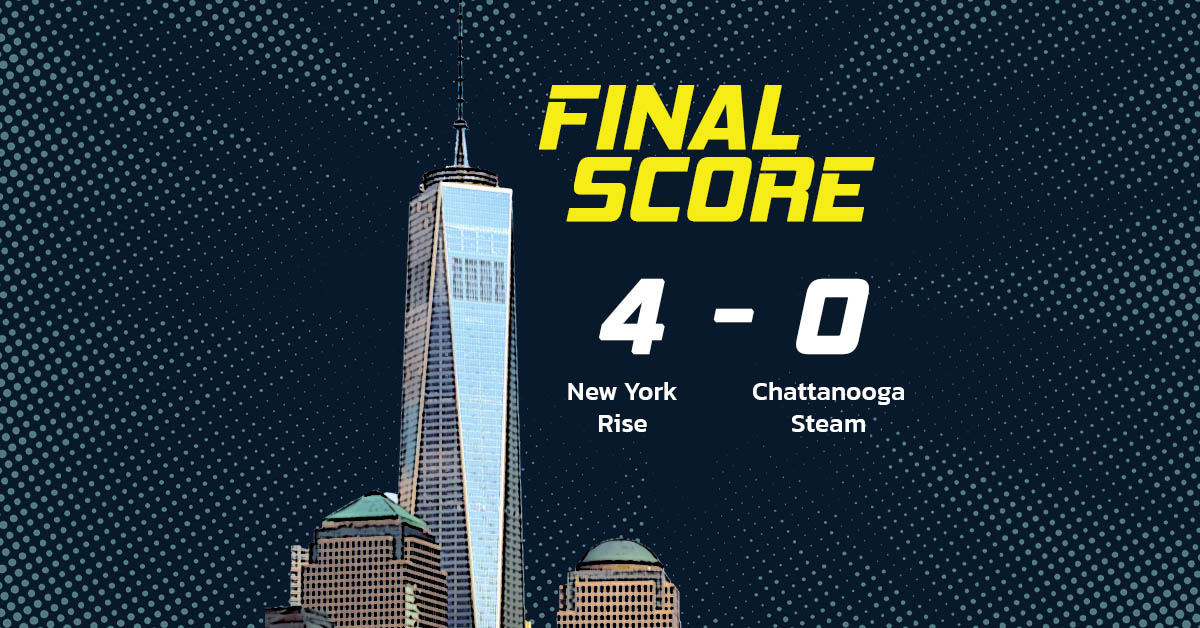 New York Rise cap off their first regular season with a shutout victory over the Chattanooga Steam